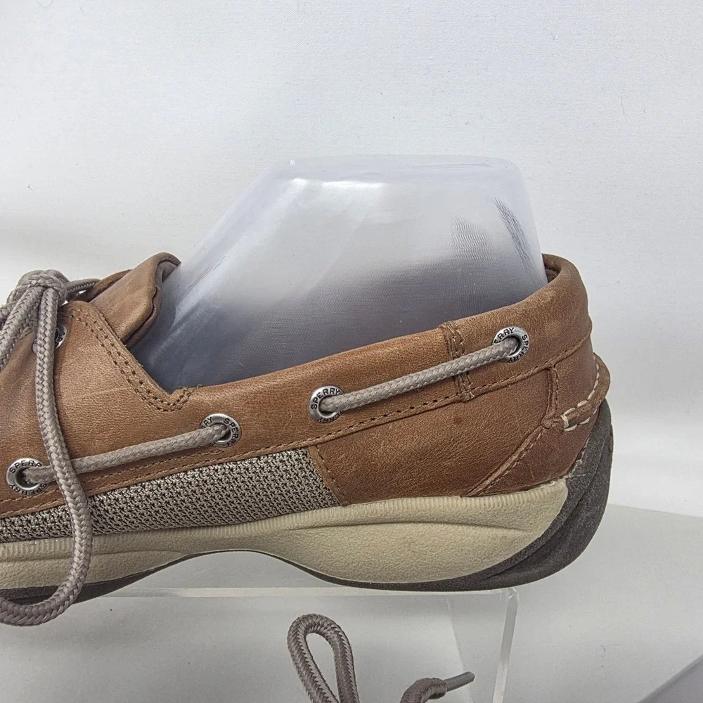 Sperry Billfish Boat Shoes Mens 9 M Tan Leather Mesh Loafers STS22664 Good